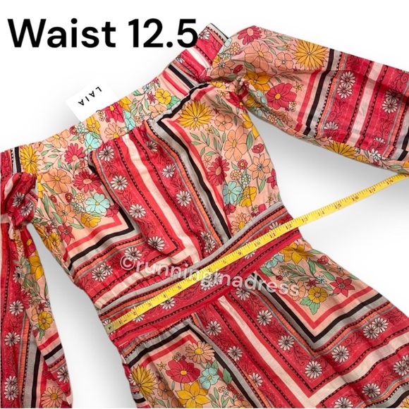 NWT Anthropologie Laia Dea Retro Boho Floral Printed Silk Pink & Yellow Dress - Picture 13 of 16